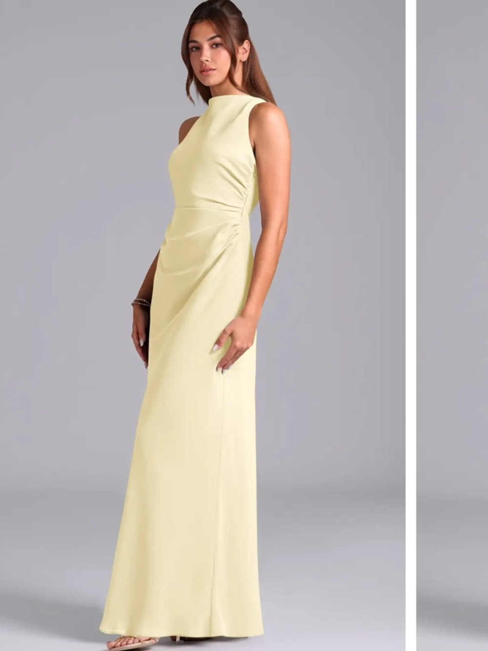 Azazie Evadne Yellow Sleeveless Dress